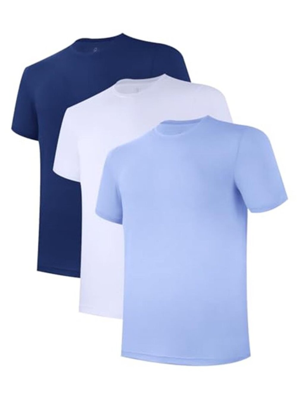 Mens 3 Pack Bamboo Undershirts Crew Neck Moisture Wicking Stretch Tagless Casual